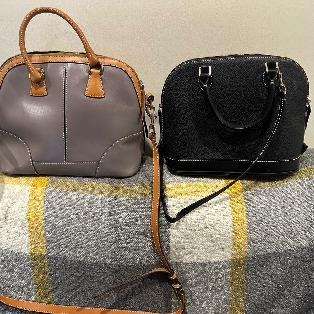 Dooney & Bourke Black and Gray Satchels with Tan Accents. Brand new 2 for 1 deal - Picture 2 of 8